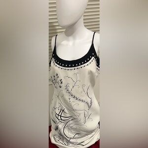 S.L. Fashions Black and White Floral Dress. Size 12.